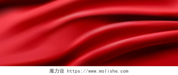 节日喜庆红色金色丝绸布banner背景